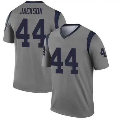 Men's Legend Brennan Jackson Los Angeles Rams Gray Inverted Jersey