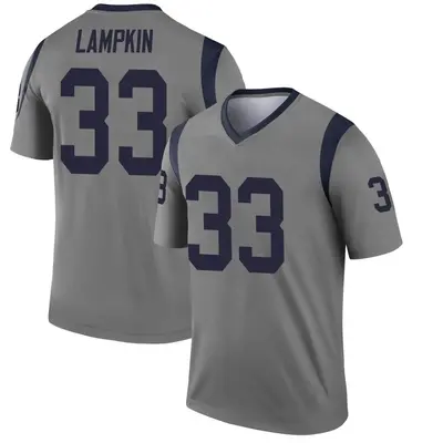 Men's Legend Cam Lampkin Los Angeles Rams Gray Inverted Jersey