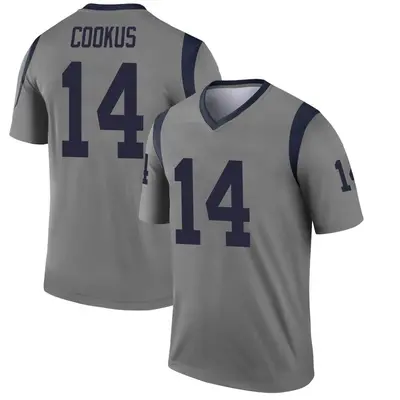 Men's Legend Case Cookus Los Angeles Rams Gray Inverted Jersey