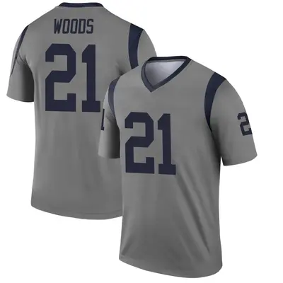 Men's Legend Charles Woods Los Angeles Rams Gray Inverted Jersey