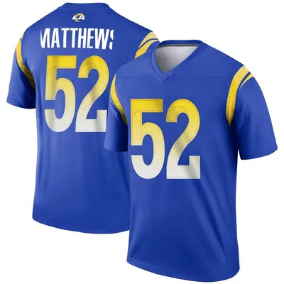 Men's Legend Clay Matthews Los Angeles Rams Royal Jersey