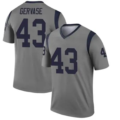 Men's Legend Jake Gervase Los Angeles Rams Gray Inverted Jersey