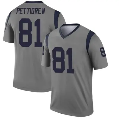 Men's Legend Jamal Pettigrew Los Angeles Rams Gray Inverted Jersey