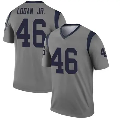 Men's Legend Kenny Logan Jr. Los Angeles Rams Gray Inverted Jersey