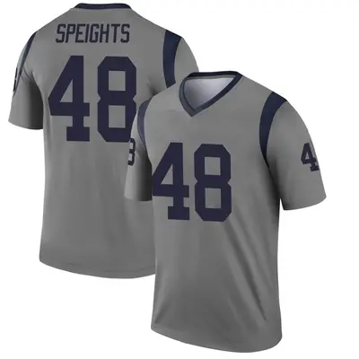 Men's Legend Omar Speights Los Angeles Rams Gray Inverted Jersey