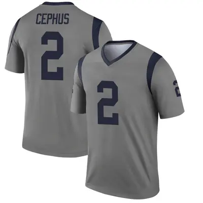 Men's Legend Quintez Cephus Los Angeles Rams Gray Inverted Jersey