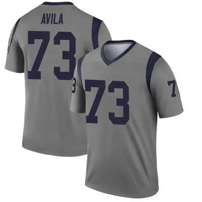 Men's Legend Steve Avila Los Angeles Rams Gray Inverted Jersey