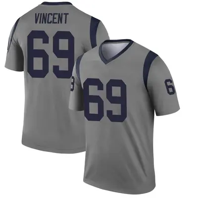 Men's Legend Taron Vincent Los Angeles Rams Gray Inverted Jersey