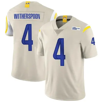 Men's Limited Ahkello Witherspoon Los Angeles Rams Bone Vapor Jersey