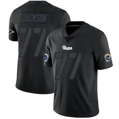 Men's Limited Alaric Jackson Los Angeles Rams Black Impact Jersey