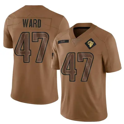 Men's Limited Alex Ward Los Angeles Rams Brown 2023 Salute To Service Jersey