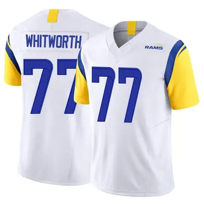 Men's Limited Andrew Whitworth Los Angeles Rams White Vapor F.U.S.E. Jersey