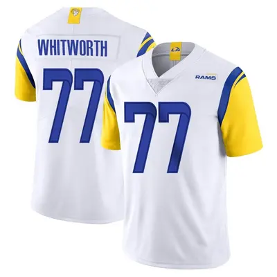 Men's Limited Andrew Whitworth Los Angeles Rams White Vapor Untouchable Jersey