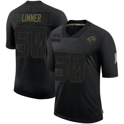 Men's Limited Beaux Limmer Los Angeles Rams Black 2020 Salute To Service Jersey