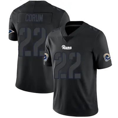 Men's Limited Blake Corum Los Angeles Rams Black Impact Jersey