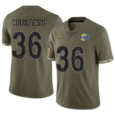 Men's Limited Blake Countess Los Angeles Rams Olive 2022 Salute To Service Jersey