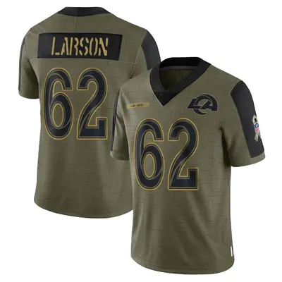 Men's Limited Blake Larson Los Angeles Rams Olive 2021 Salute To Service Jersey