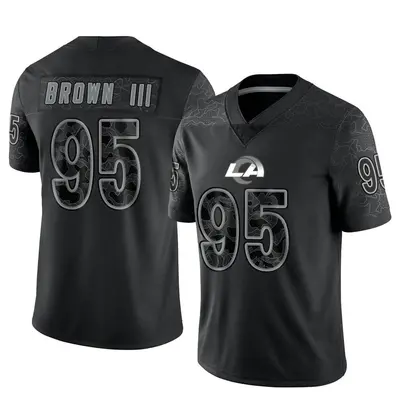 Men's Limited Bobby Brown III Los Angeles Rams Black Reflective Jersey