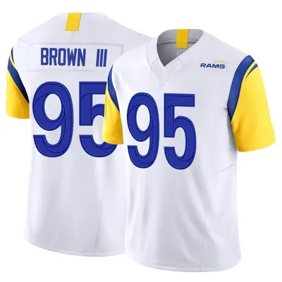 Men's Limited Bobby Brown III Los Angeles Rams White Vapor F.U.S.E. Jersey