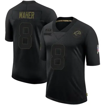 Men's Limited Brett Maher Los Angeles Rams Black 2020 Salute To Service Jersey