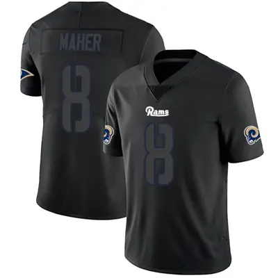 Men's Limited Brett Maher Los Angeles Rams Black Impact Jersey