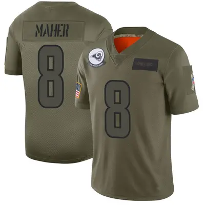 Men's Limited Brett Maher Los Angeles Rams Camo 2019 Salute to Service Jersey