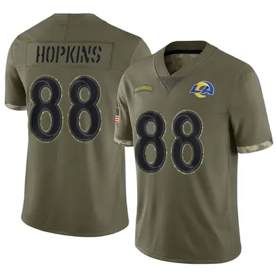 Men's Limited Brycen Hopkins Los Angeles Rams Olive 2022 Salute To Service Jersey