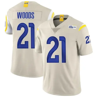 Men's Limited Charles Woods Los Angeles Rams Bone Vapor Jersey