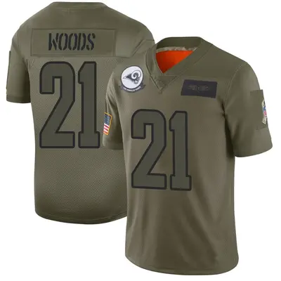 Men's Limited Charles Woods Los Angeles Rams Camo 2019 Salute to Service Jersey