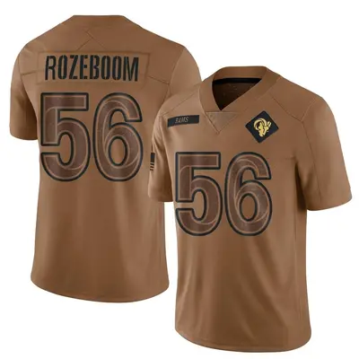 Men's Limited Christian Rozeboom Los Angeles Rams Brown 2023 Salute To Service Jersey