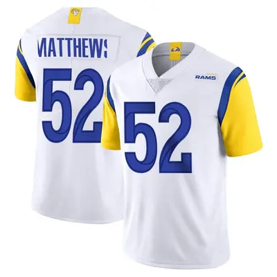 Men's Limited Clay Matthews Los Angeles Rams White Vapor Untouchable Jersey