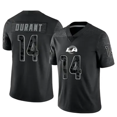 Men's Limited Cobie Durant Los Angeles Rams Black Reflective Jersey