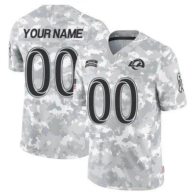 Men's Limited Custom Los Angeles Rams Arctic Camo 2024 Salute to Service Jersey