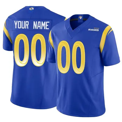 Men's Limited Custom Los Angeles Rams Royal Vapor F.U.S.E. Jersey