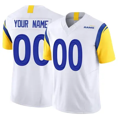 Men's Limited Custom Los Angeles Rams White Vapor F.U.S.E. Jersey