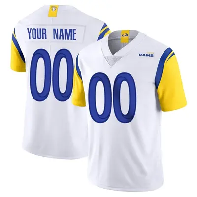 Men's Limited Custom Los Angeles Rams White Vapor Untouchable Jersey