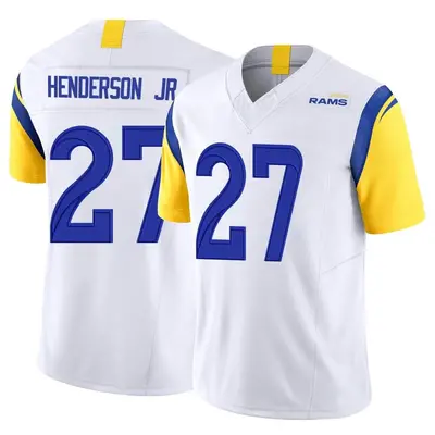 Men's Limited Darrell Henderson Jr. Los Angeles Rams White Vapor F.U.S.E. Jersey