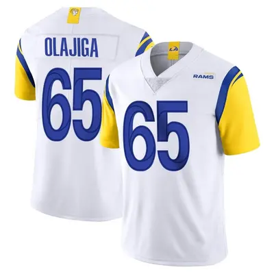 Men's Limited David Olajiga Los Angeles Rams White Vapor Untouchable Jersey