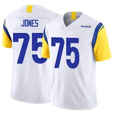 Men's Limited Deacon Jones Los Angeles Rams White Vapor F.U.S.E. Jersey