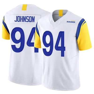 Men's Limited Desjuan Johnson Los Angeles Rams White Vapor F.U.S.E. Jersey