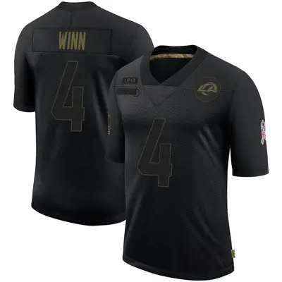 Men's Limited Dresser Winn Los Angeles Rams Black 2020 Salute To Service Jersey