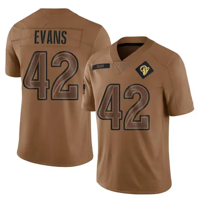 Men's Limited Ethan Evans Los Angeles Rams Brown 2023 Salute To Service Jersey