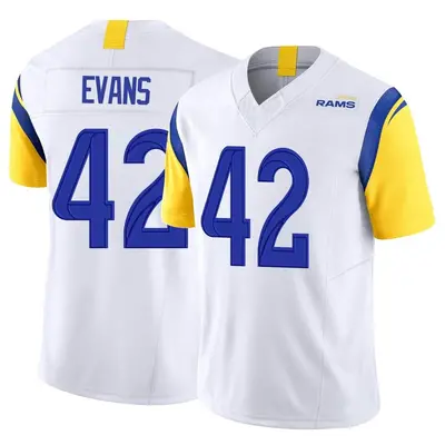 Men's Limited Ethan Evans Los Angeles Rams White Vapor F.U.S.E. Jersey