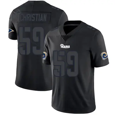 Men's Limited Geron Christian Los Angeles Rams Black Impact Jersey