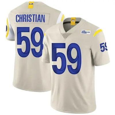 Men's Limited Geron Christian Los Angeles Rams Bone Vapor Jersey