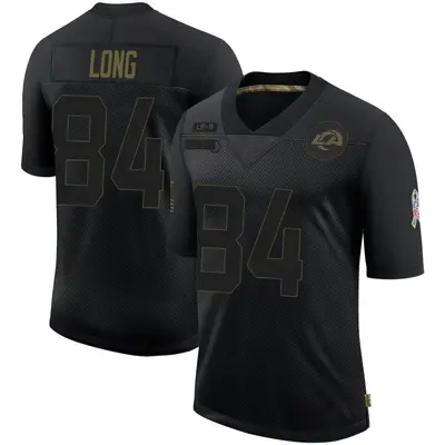 Men's Limited Hunter Long Los Angeles Rams Black 2020 Salute To Service Jersey