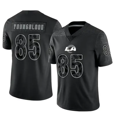 Men's Limited Jack Youngblood Los Angeles Rams Black Reflective Jersey