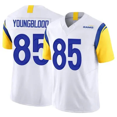 Men's Limited Jack Youngblood Los Angeles Rams White Vapor F.U.S.E. Jersey