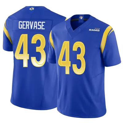 Men's Limited Jake Gervase Los Angeles Rams Royal Vapor F.U.S.E. Jersey