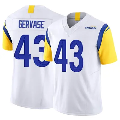 Men's Limited Jake Gervase Los Angeles Rams White Vapor F.U.S.E. Jersey